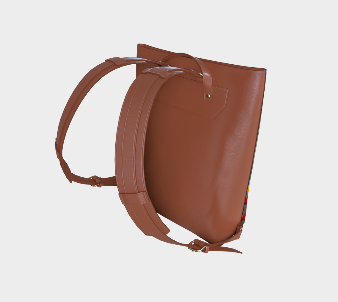 Color Pop Vegan Leather Backpack Brown