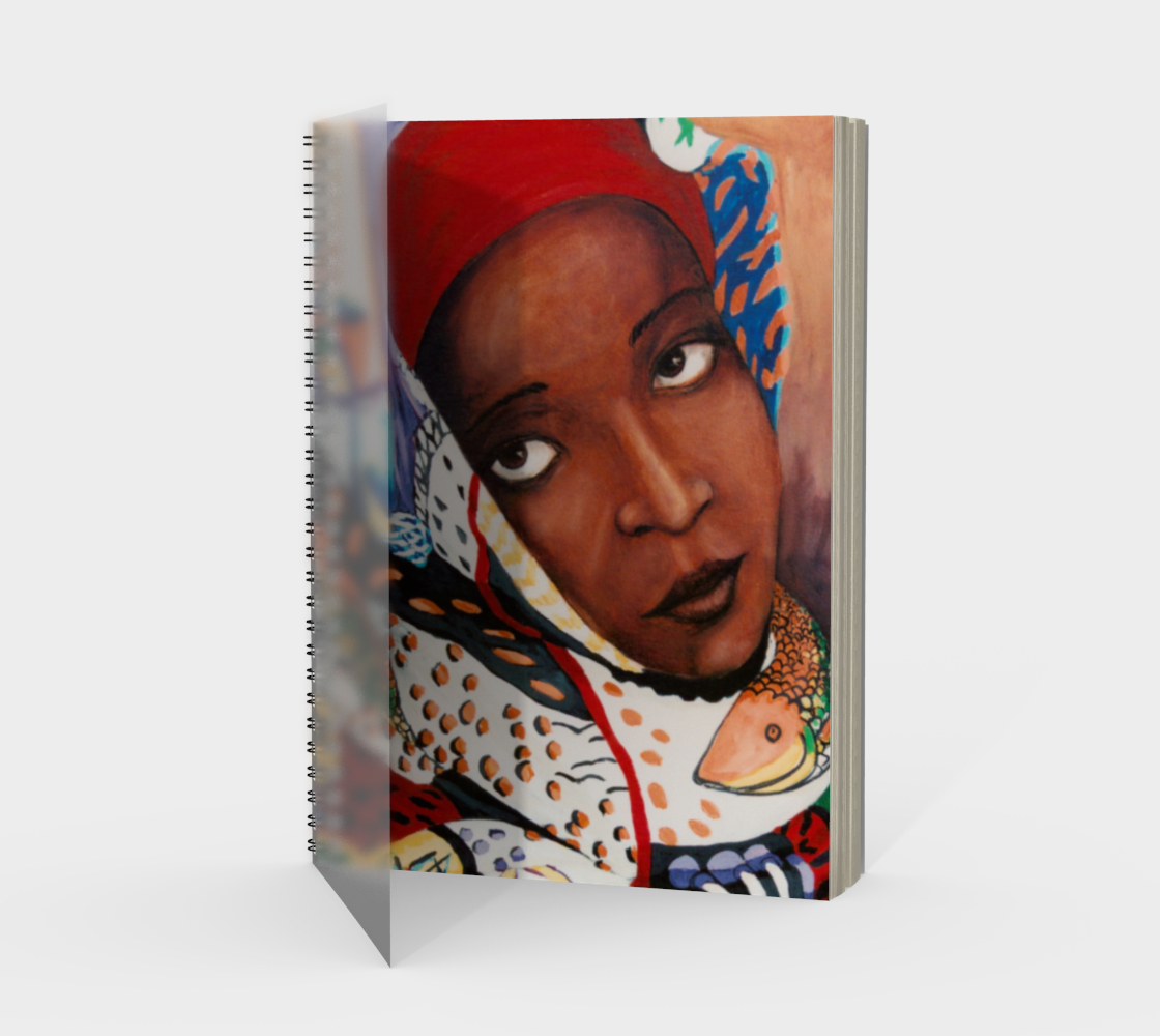 African Woman Red Spiral Notebook