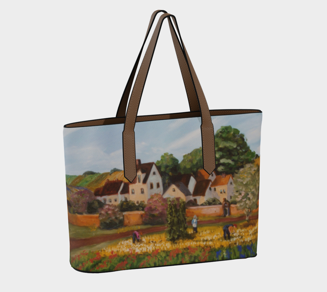 Village Vegan Leather Tote Bag Brown