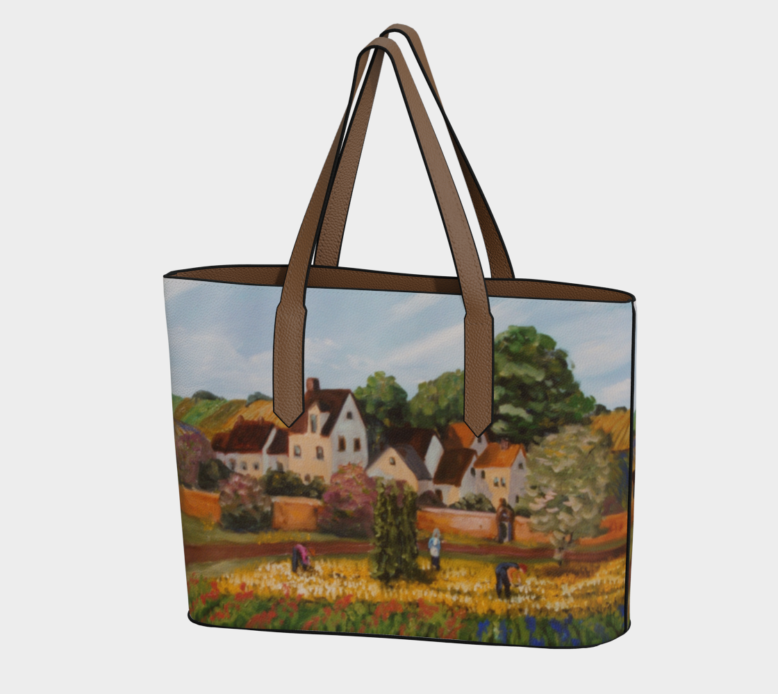 Village Vegan Leather Tote Bag Brown